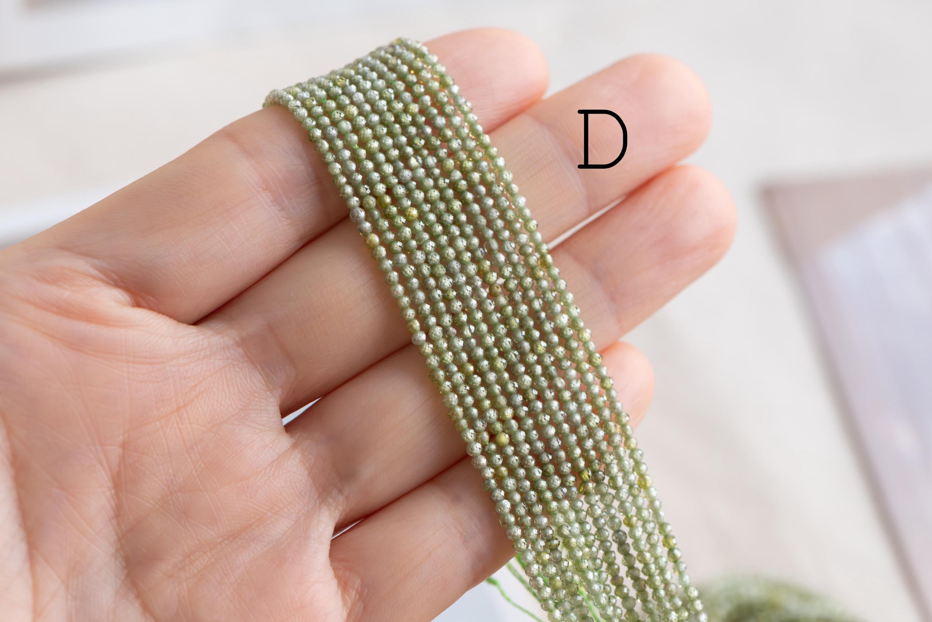 2mm Colorful Zircon Faceted Beads, Tiny Gemstone Beads, Natural Stone Beads for Jewelry Bracelet Making DIY, Full 14.5 Inch Strands (TR-008)